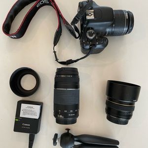 Canon EOS Rebel T3i Digital SLR Camera with EF 18-55mm, tripod, & memory card